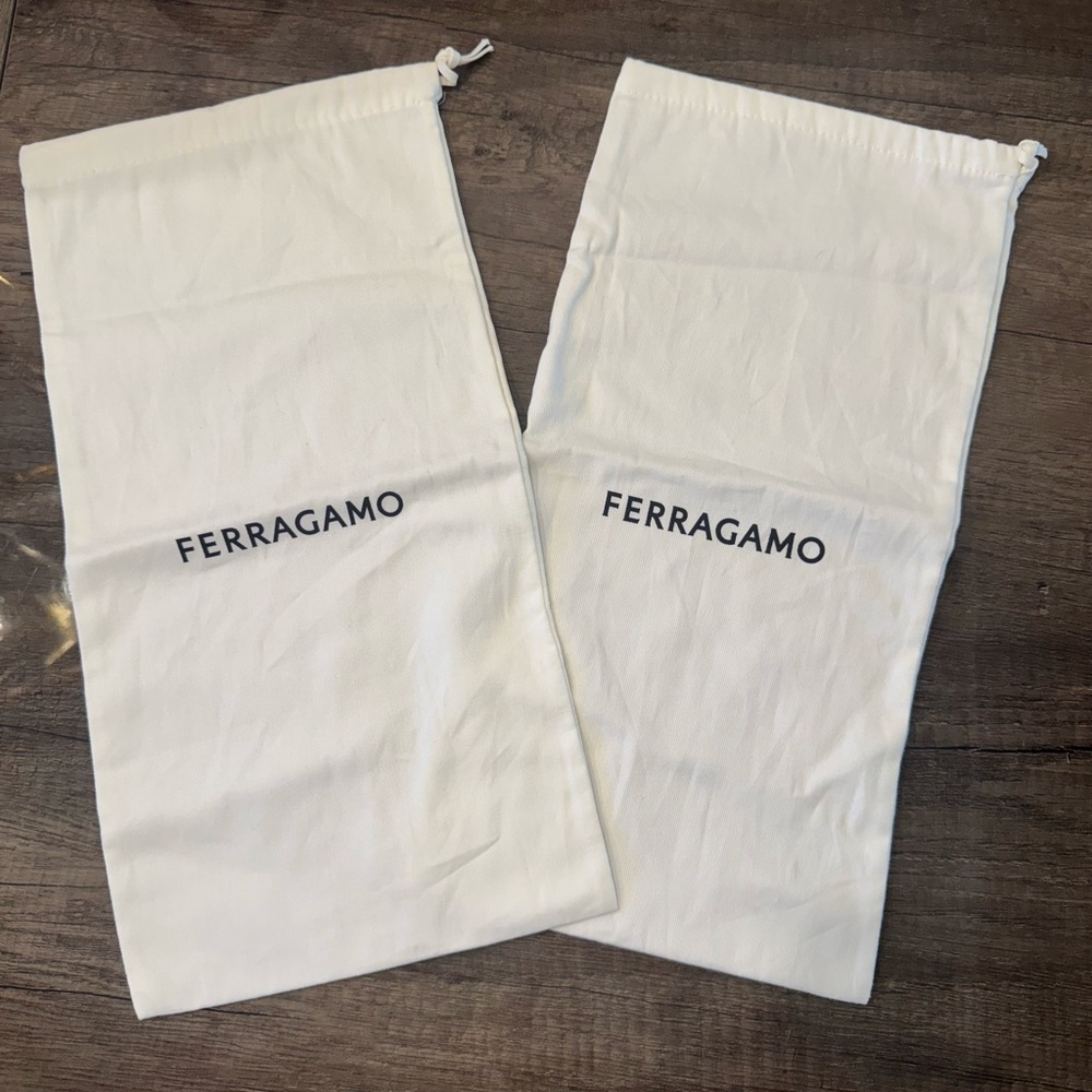 Authentic Ferragamo White Dust Bags For Shoes